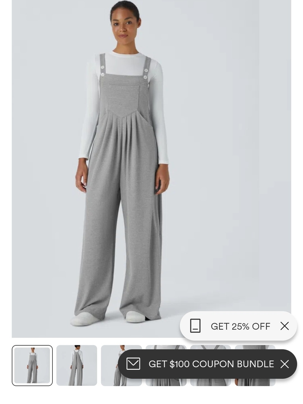 Halara Gray Wide-Leg Jumpsuit
